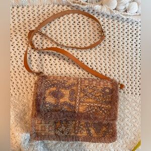 JAMIN PUECH PARIS Bohemian Tan and Brown Crossbody Bag